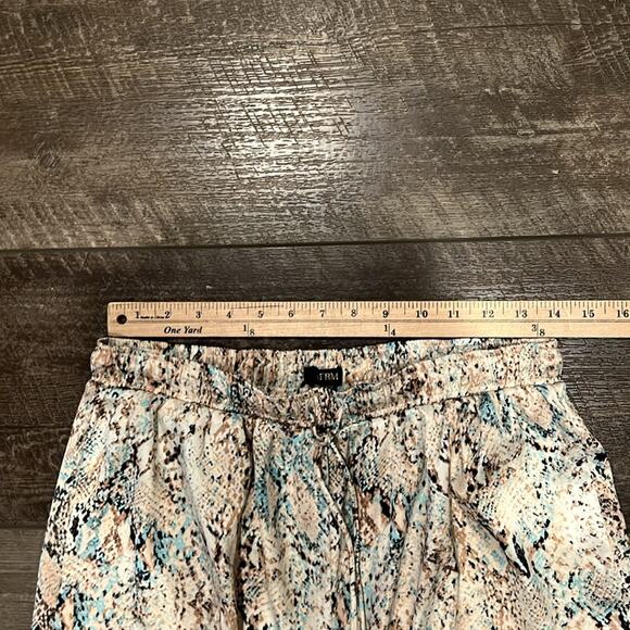 AFRM High Waist Snake Skin Print Pull-on Satin Wide Leg Pants Size M - Picture 4 of 9